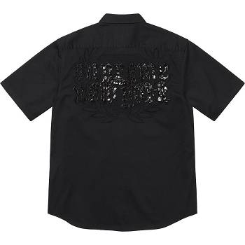 Camisas Supreme Croc Patch S/S Work Negras | Supreme 242CE